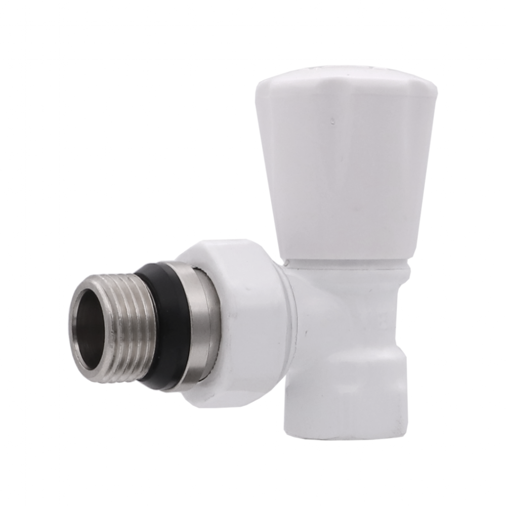 Вентиль для радиатора УГЛ ВЕРХ 1/2  (БЕЛЫЙ)  ViEiR (80/10/1шт)