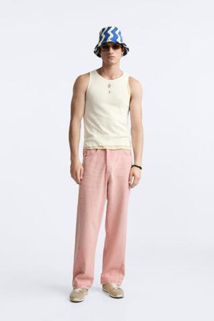 ZARA МАЙКА В РУБЧИК, ЭКРЮ