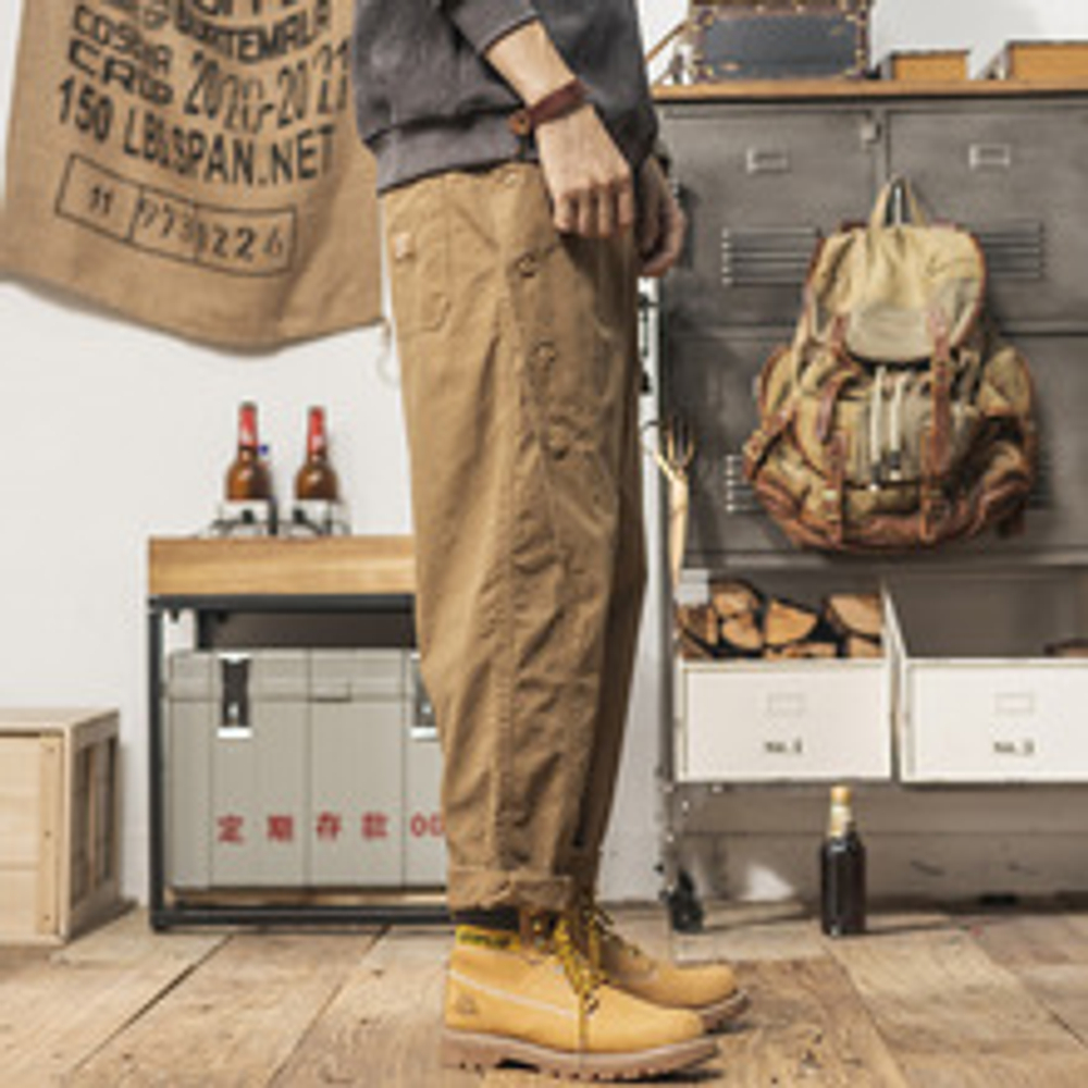 Брюки повседневные брюки с четырьмя пуговицами от кармана.Сезон весна и осень