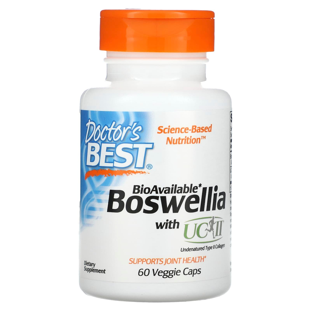 Doctor's Best, босвеллия с UC II, 60 вегетарианских капсул