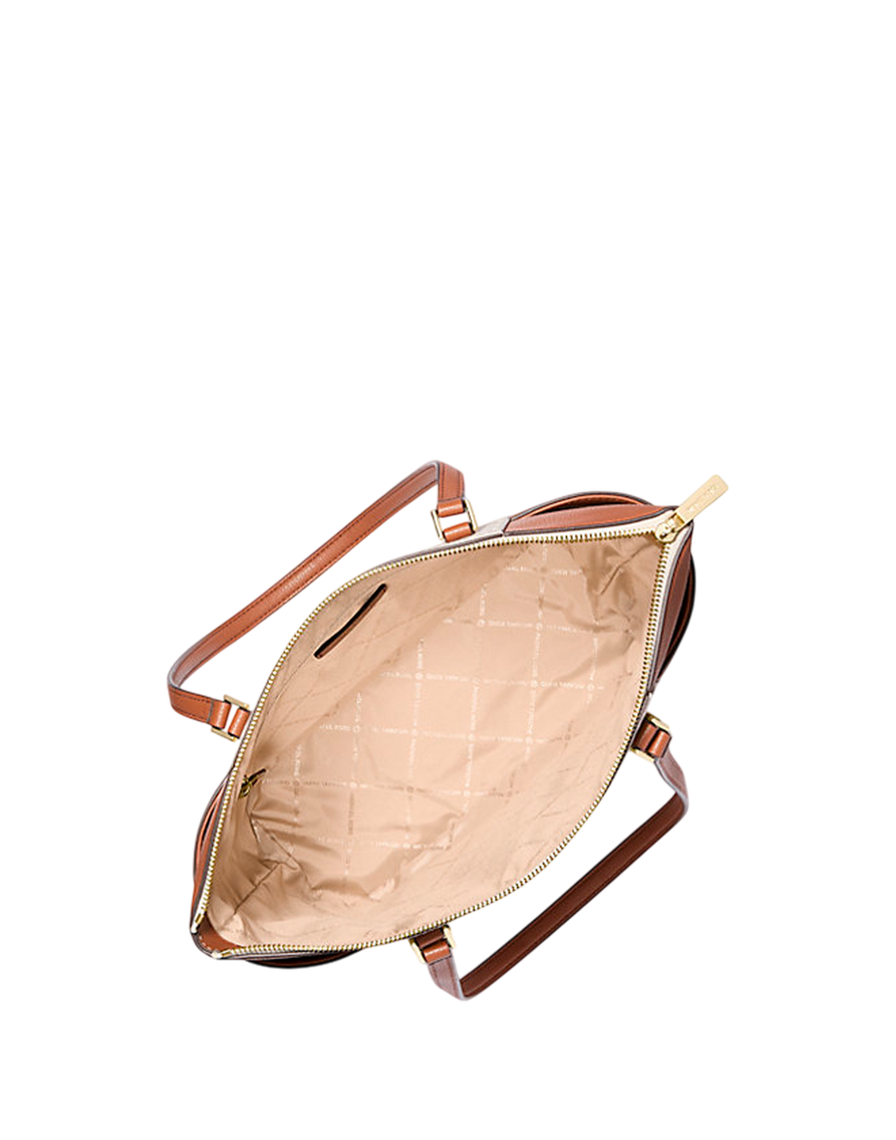 Шоппер Michael Kors Charlotte Large Logo and Leather Top-Zip | Бежевый с песочным