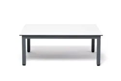 "Канны" журнальный столик из HPL 90х60, H40, каркас темно-серый (RAL 7024), цвет столешницы "молочный"