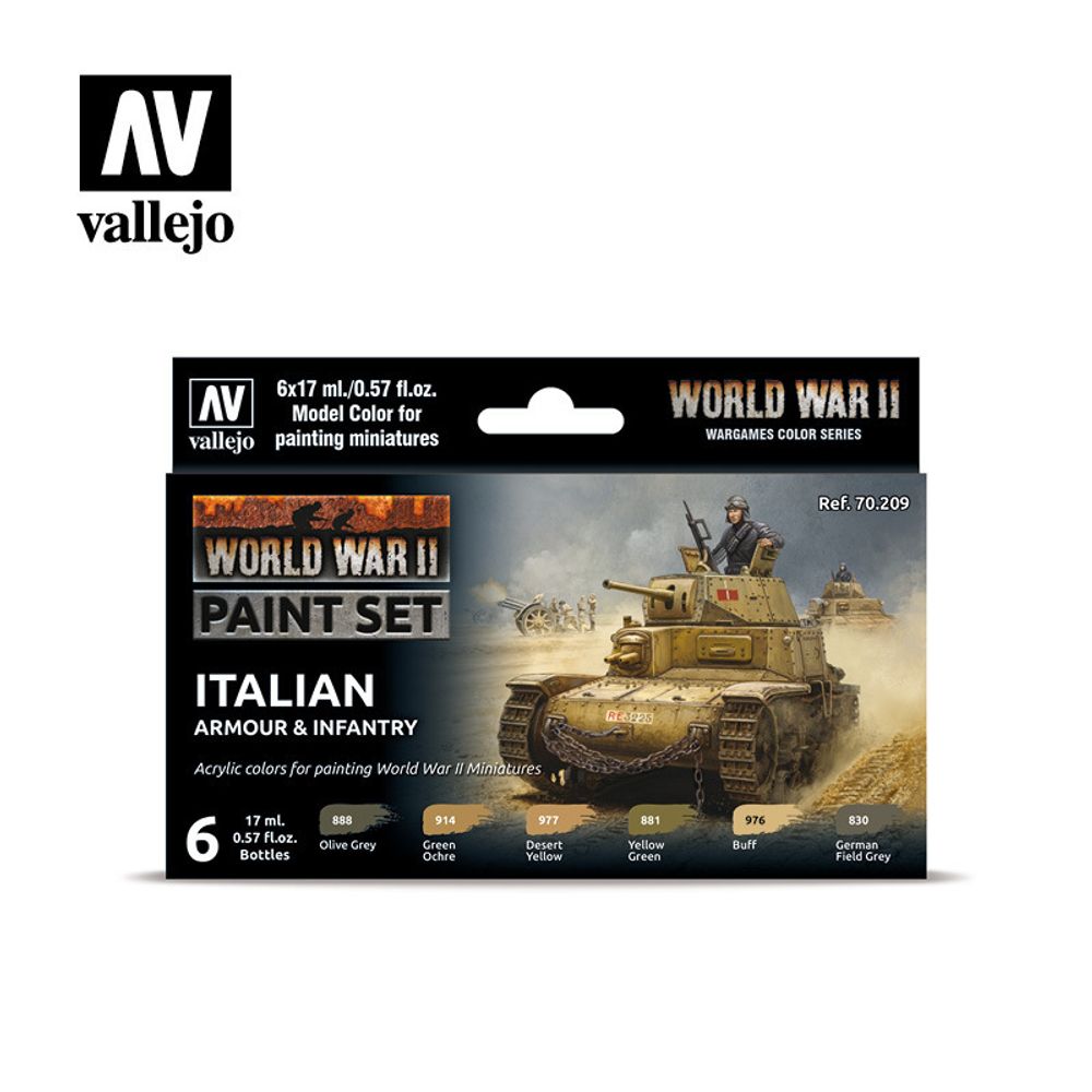 Model Color Set: WWII Italian Armour &amp; Infantry (6)