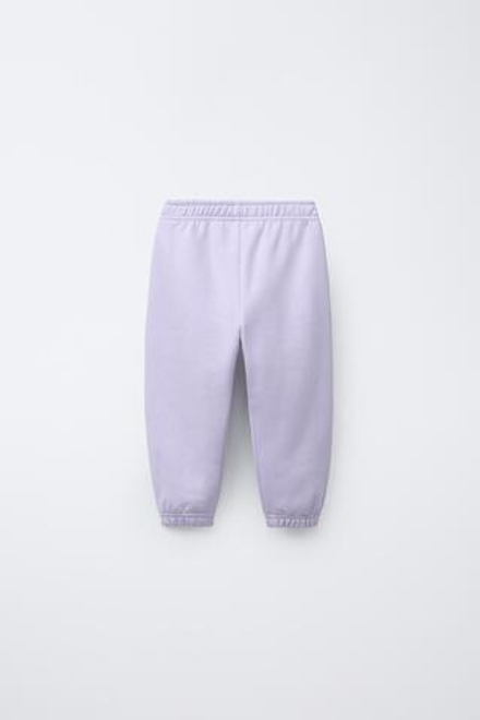 ZARA БАЗОВЫЕ БРЮКИ-ДЖОГГЕРЫ С СЕРДЕЧКОМ, ЛАВАНДОВЫЙ
