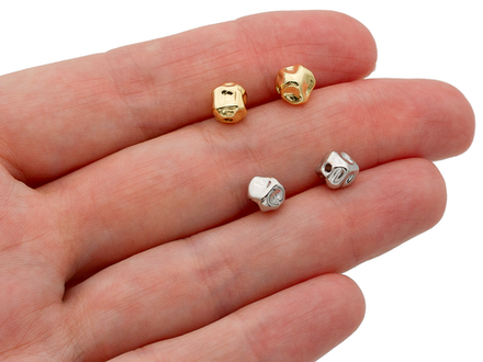 Бусина "Мятый металл" 6,5мм (1 штука)