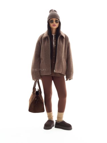 Шерстяная куртка на молнии в цвете шоколад