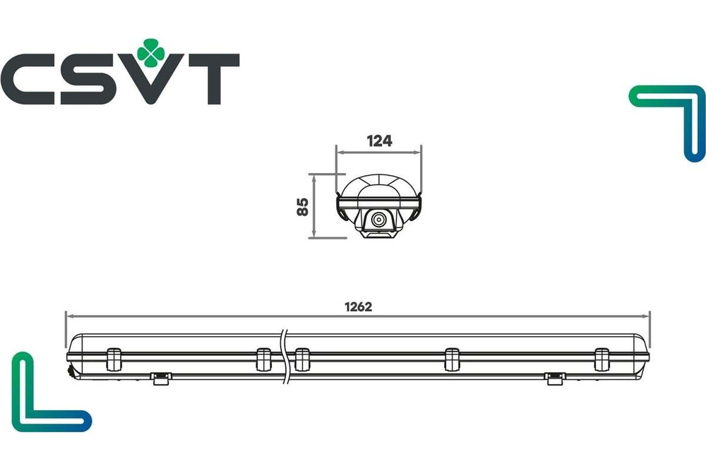 Светильник LED ДСП 38Вт 4800лм 5000К SLIM-38/MILKY IP65 ICEBERG 1262x124x85mm CSVT