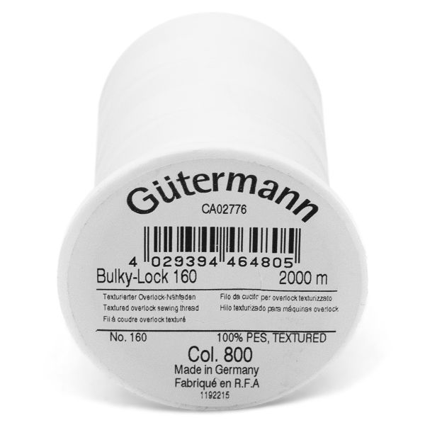 Нить текстурированная Gutermann Bulky-Lock 160 (2000 метров), 5 кат. | _800 белый (Arta 001)