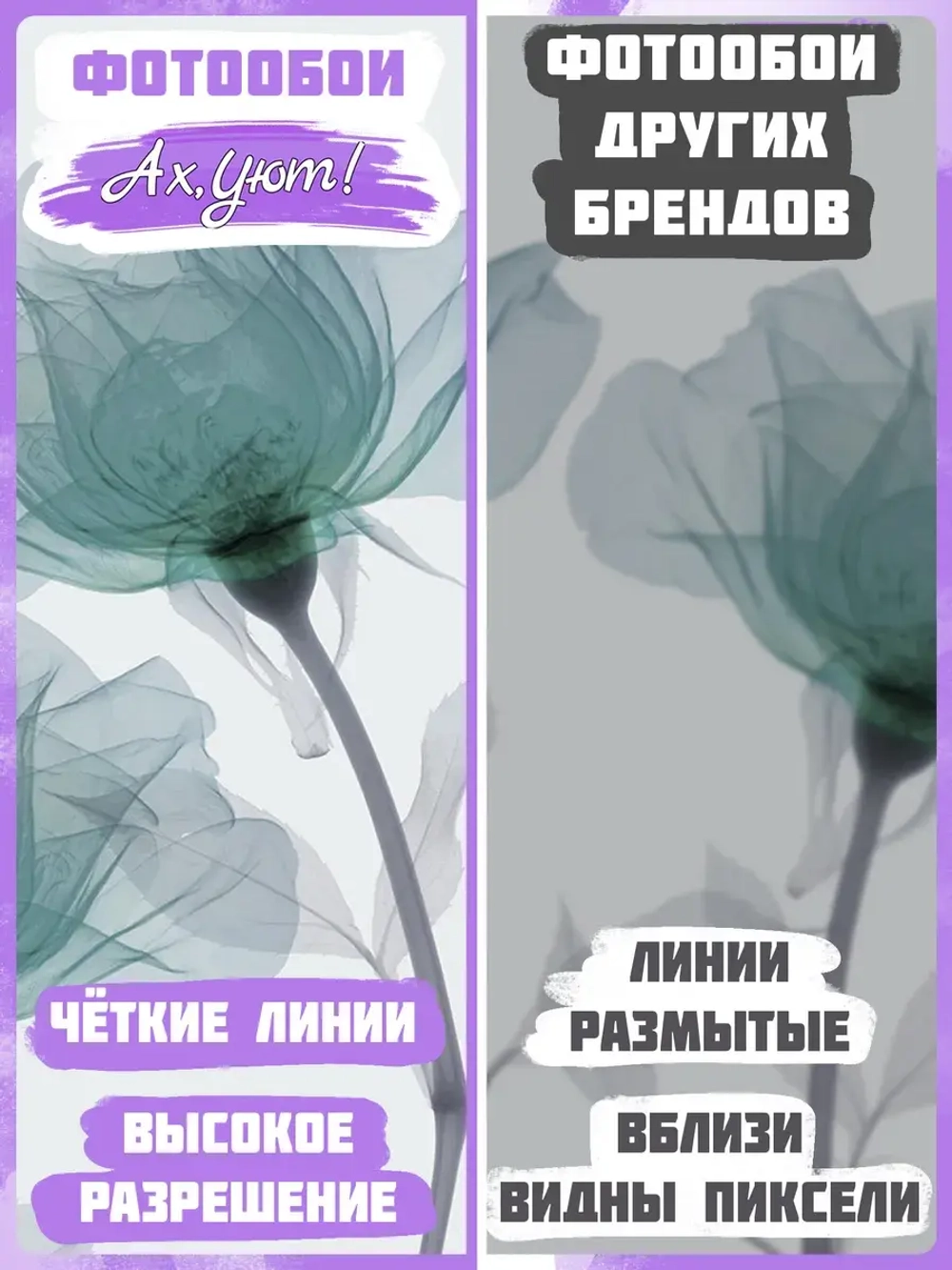 Фотообои флизелиновые синих цветов