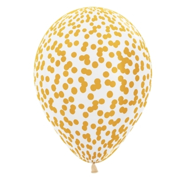 Шар (30см) с конфетти, золото