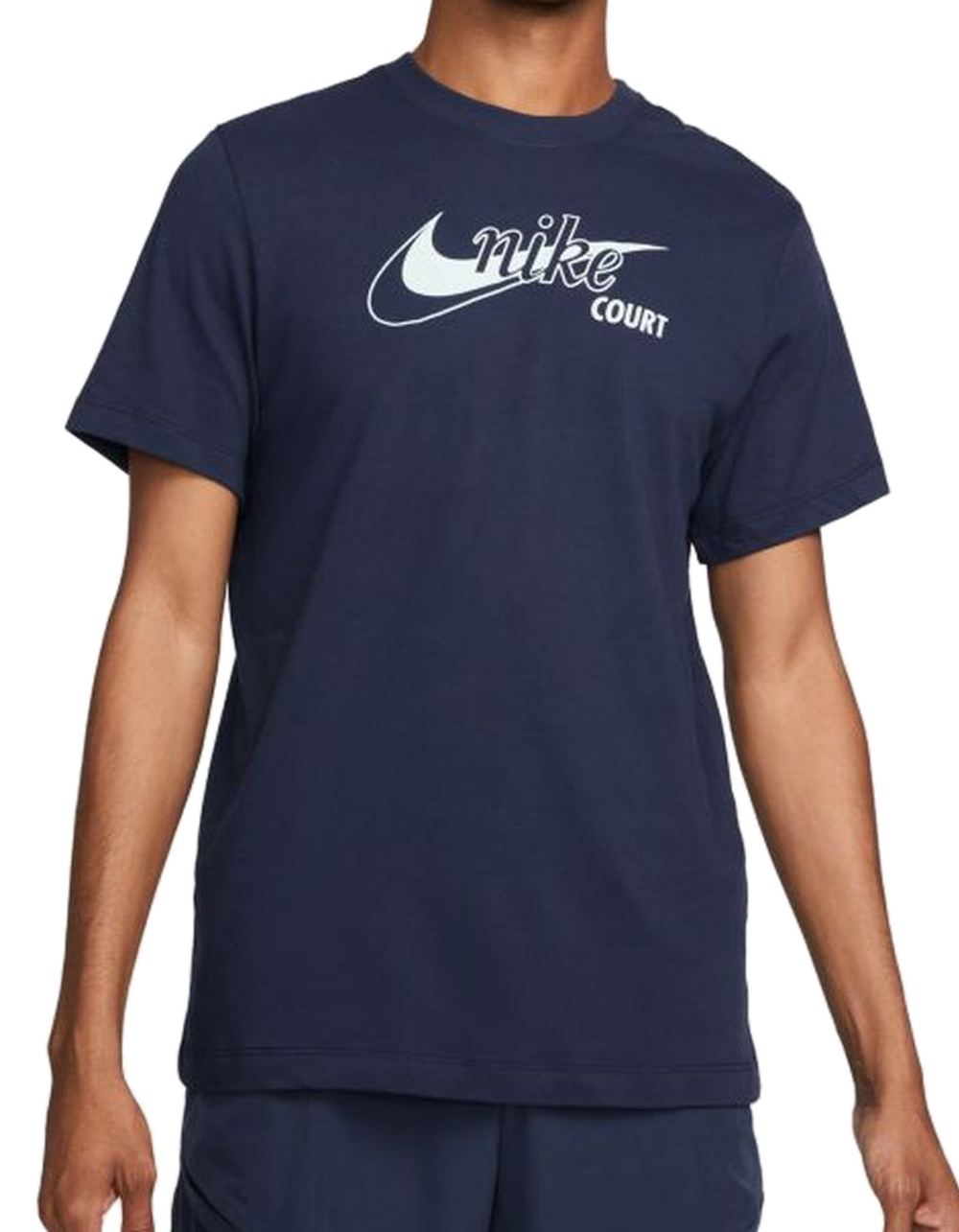 Футболка мужская теннисная Nike Court Dri-Fit Swoosh Men's Tennis T-Shirt - obsidian/mint foam