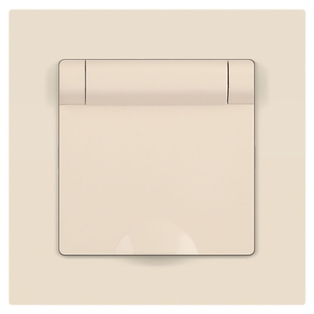 Розетка Intro Accent 6-203-02 2P+E Schuko с крышкой 16А-250В IP20 СУ AL/CU слоновая кость | Intro