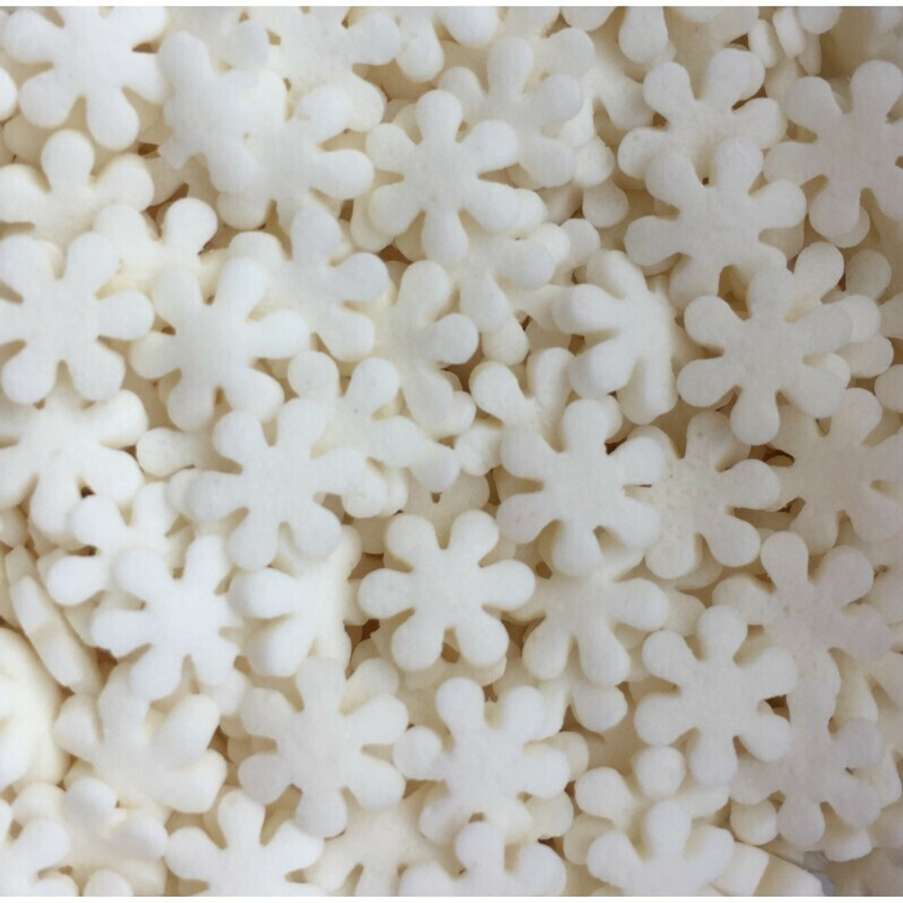 Посыпка снежинки белые 100 гр