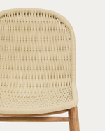 Уличный стул Alipa из массива акации и веревки кремового цвета