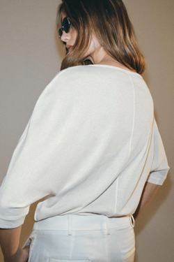 ZARA ХЛОПКОВАЯ ФУТБОЛКА С КРУГЛЫМ ВЫРЕЗОМ, БЕЛЫЙ
