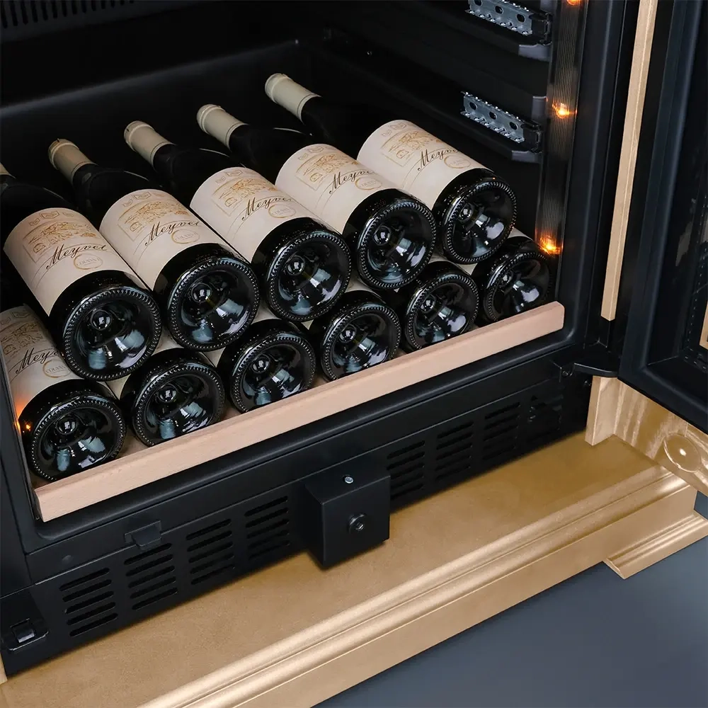 Винный шкаф двухзонный Meyvel MV77PRO-KBT2 (Натуральный бук)