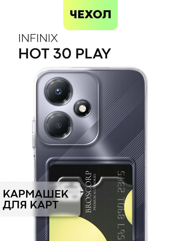 Чехол BROSCORP для Infinix Hot 30 Play (арт. INF-H30PLAY-TPU-01-POCKET)