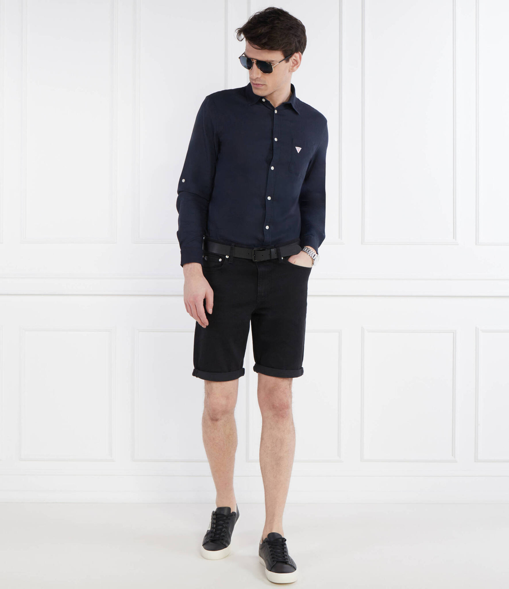 Льняная рубашка Guess Underwear - темно-синий(F4GH00 WG3L0)