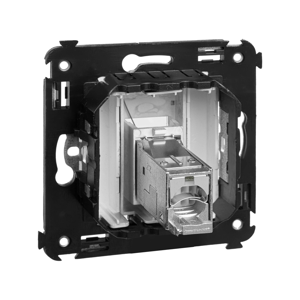 Компьютерная розетка RJ-45 в стену, кат.6 одинарная экранированная,"Avanti","Закаленная сталь"