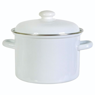 Кастрюля эмалированная 6 л БЕЗ ДЕКОРА цвета в ассортименте цилиндрическая