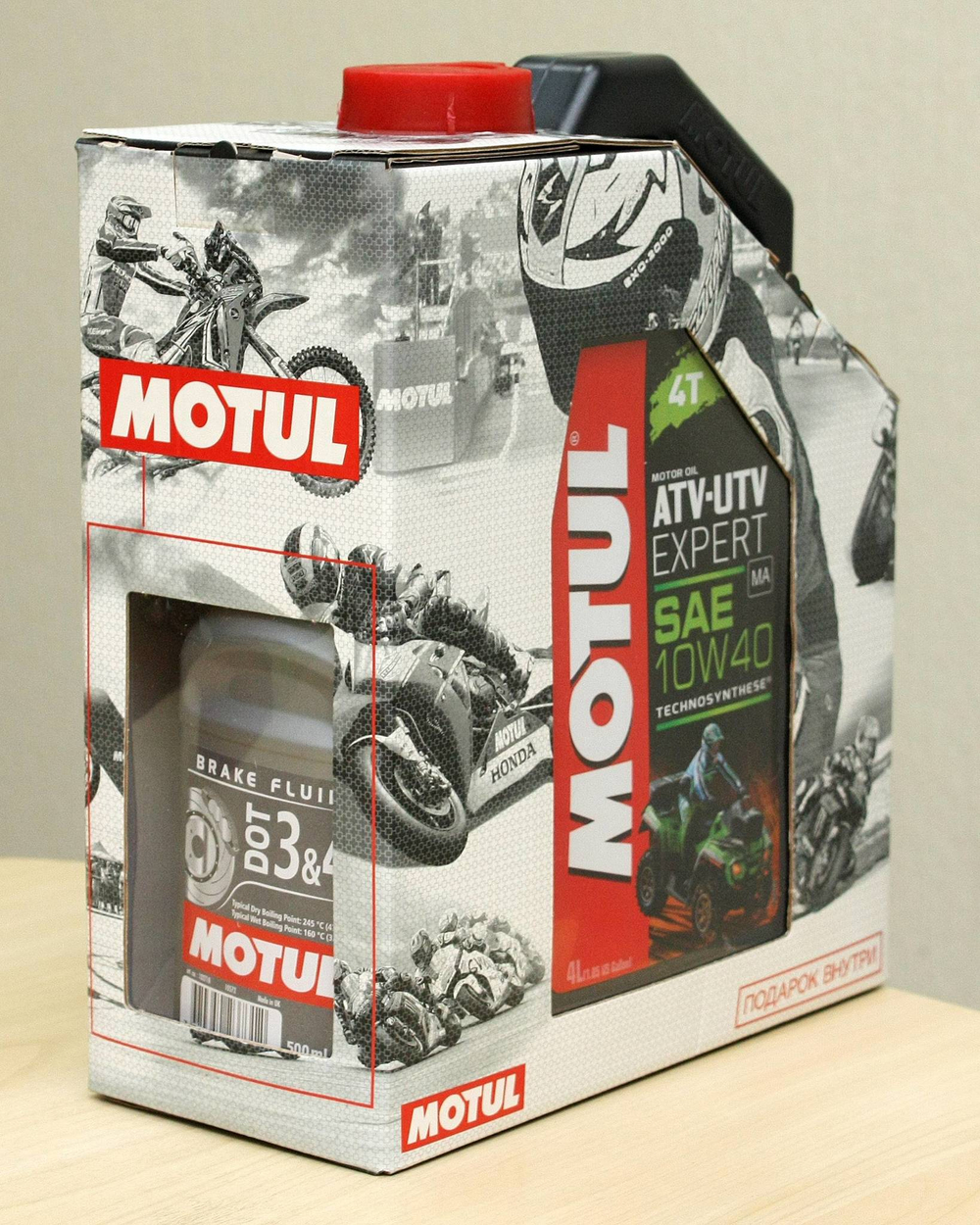 АКЦИЯ! Масло Motul ATV-UTV EXPERT 4T 10W-40 4л + Торм. жидкость DOT4 в подарок!