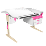 Растущая парта Дэми СУТ 45 с лотком и тумбой ТСН.05 с полками СУТ.45.350 (1200×820 мм)