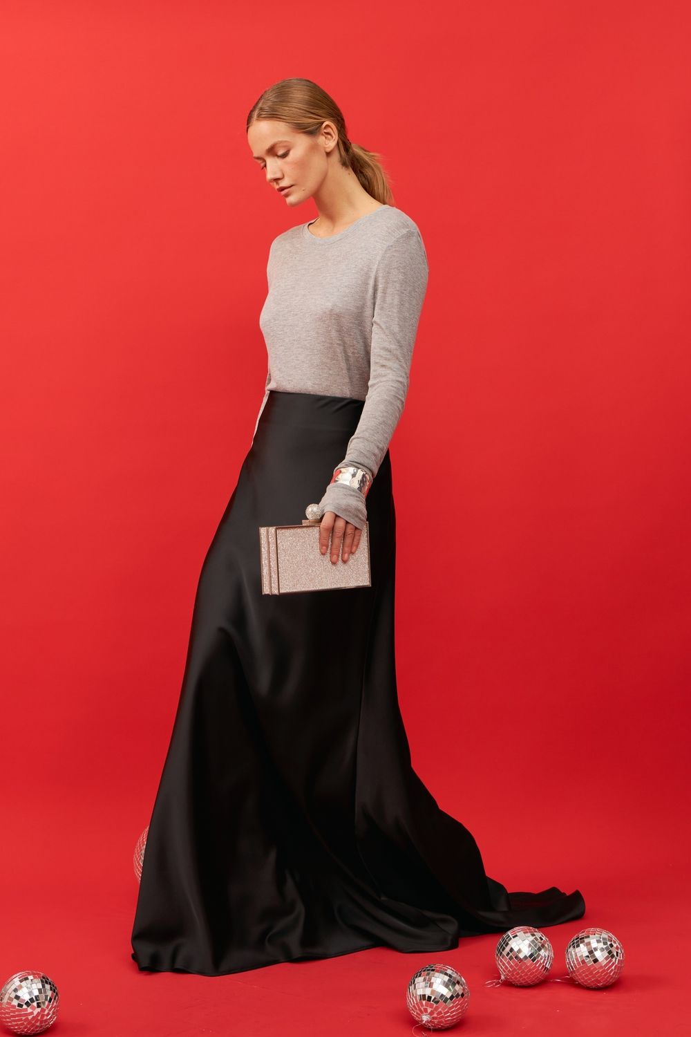 ЮБКА МАКСИ САТИНОВАЯ BLACK