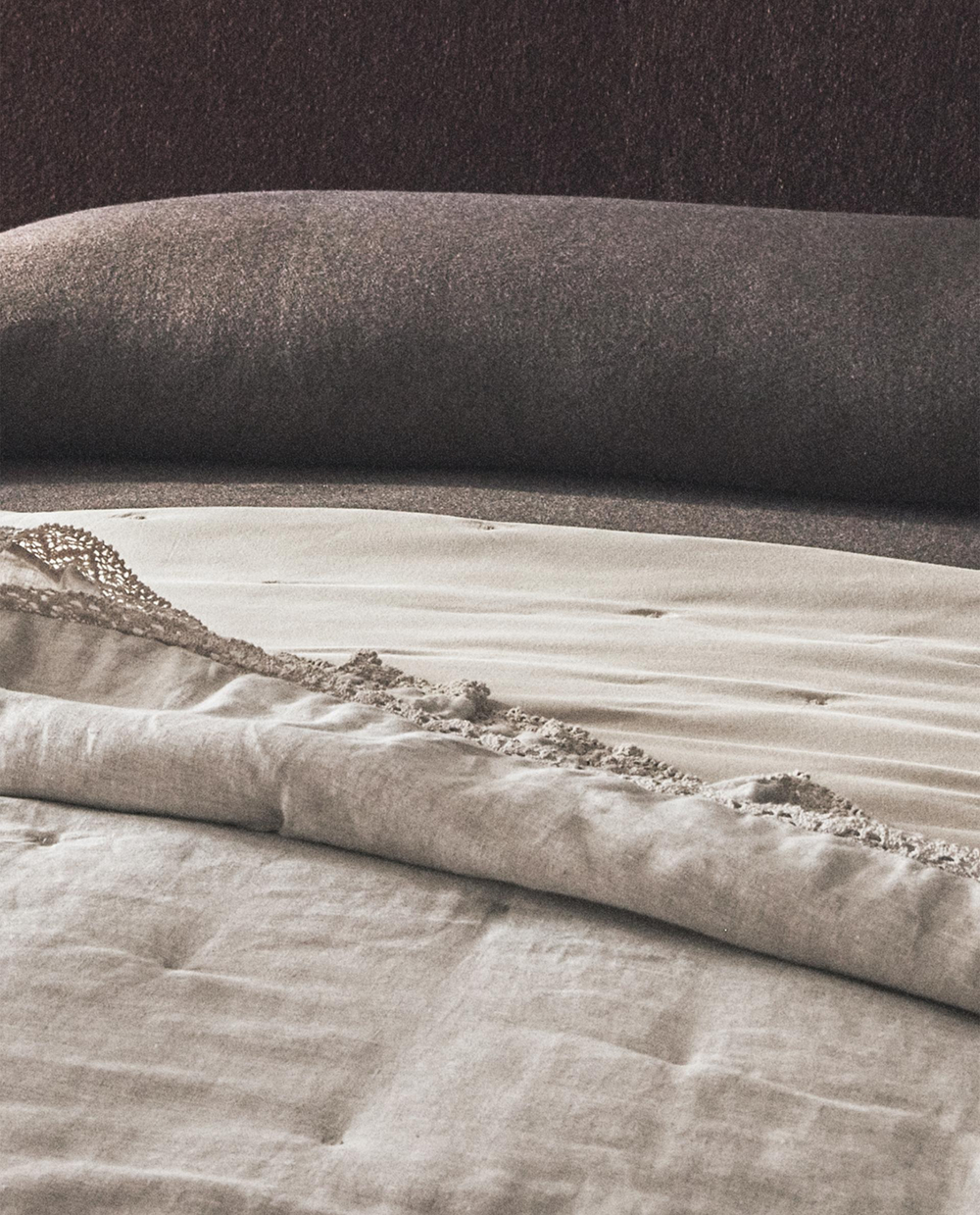 Zara Home покрывало из льна, светло-бежевый · 2112/005
