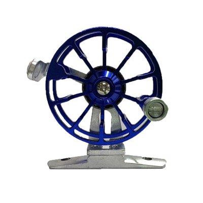 Катушка инерционная металлическая, синяя