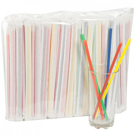 Трубочки в инд. упаковке цветные 7х210 250шт