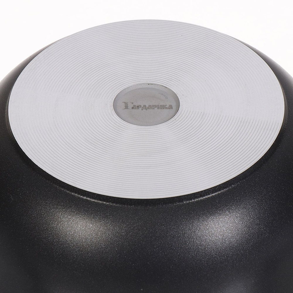 Кастрюля алюминий, антиприг, 4 л, с крыш, крышка стекло, кругл, Гардарика, Премьера, 1704-03-10