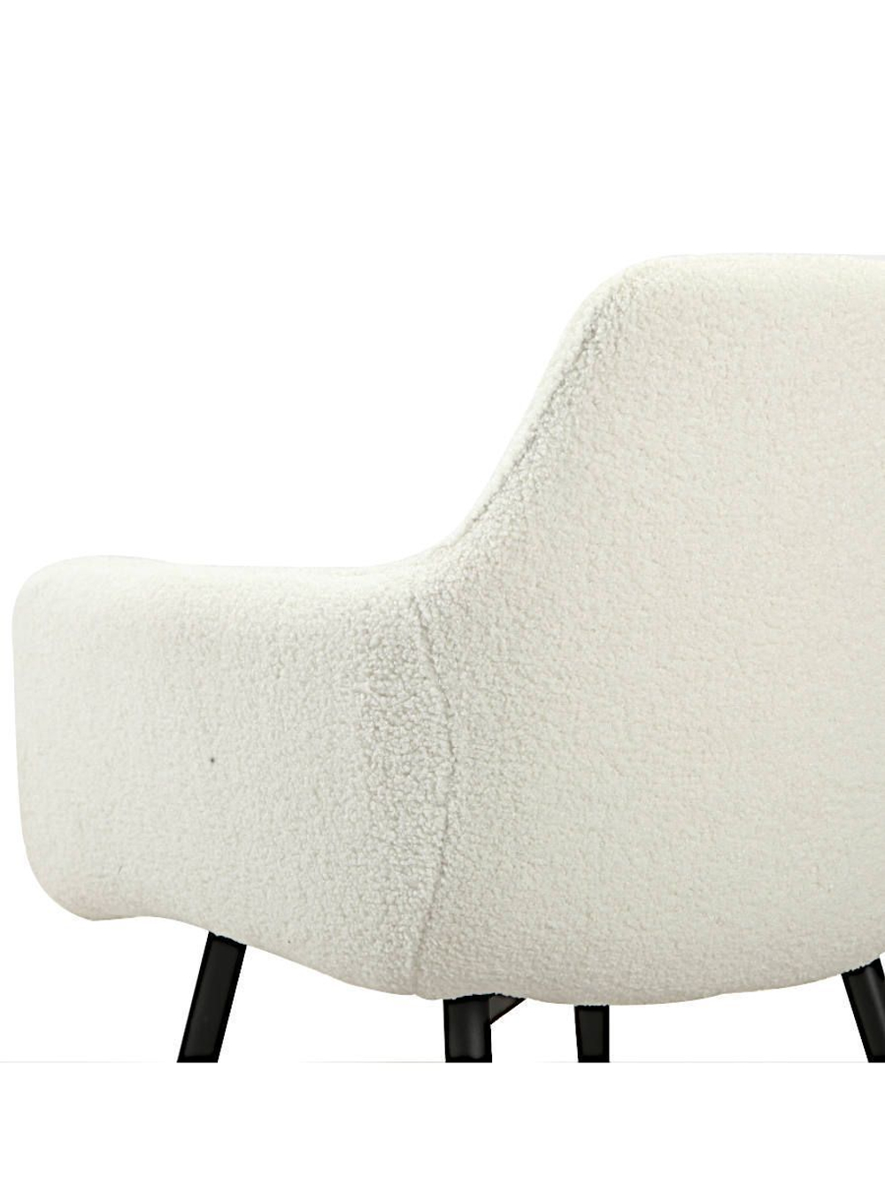 Стул LA ALTA STELLA букле белый, каркас черный