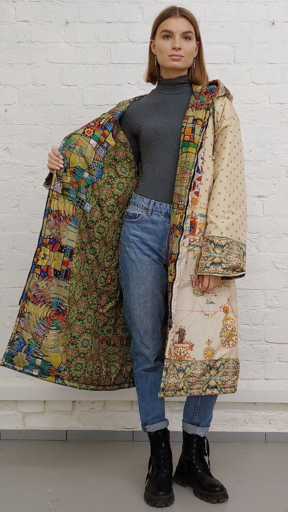 Двустороннее пальто-парка