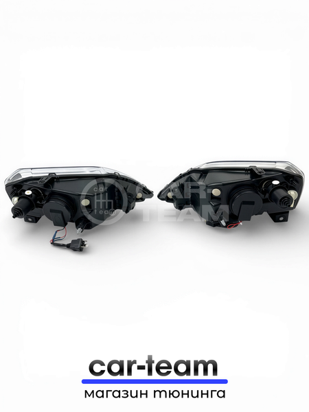 Фары на Лада Ларгус передние с Bi LED модулями 3.0 дюйма, хром маска (под ключ)