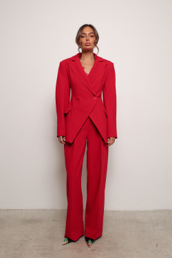 Жакет приталенный красный