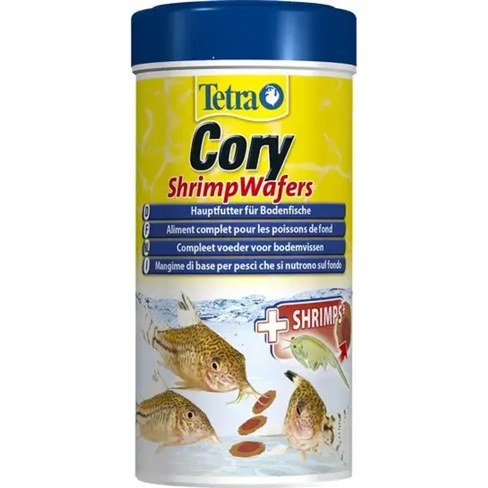 Tetracory shrimp wafers корм-пластинки с добавлением креветок для сомиков-коридорасов 100 мл