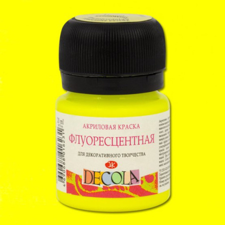 Декола акрил флуоресцентный (неоновый) банка 20 мл Лимонная