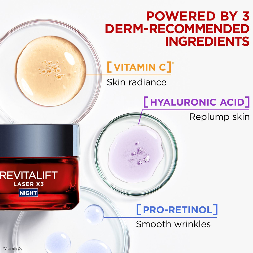 L’Oreal Paris Revitalift Laser X3 - регенерирующий антивозрастной ночной крем /   50  ml  / GTIN 3600522895121