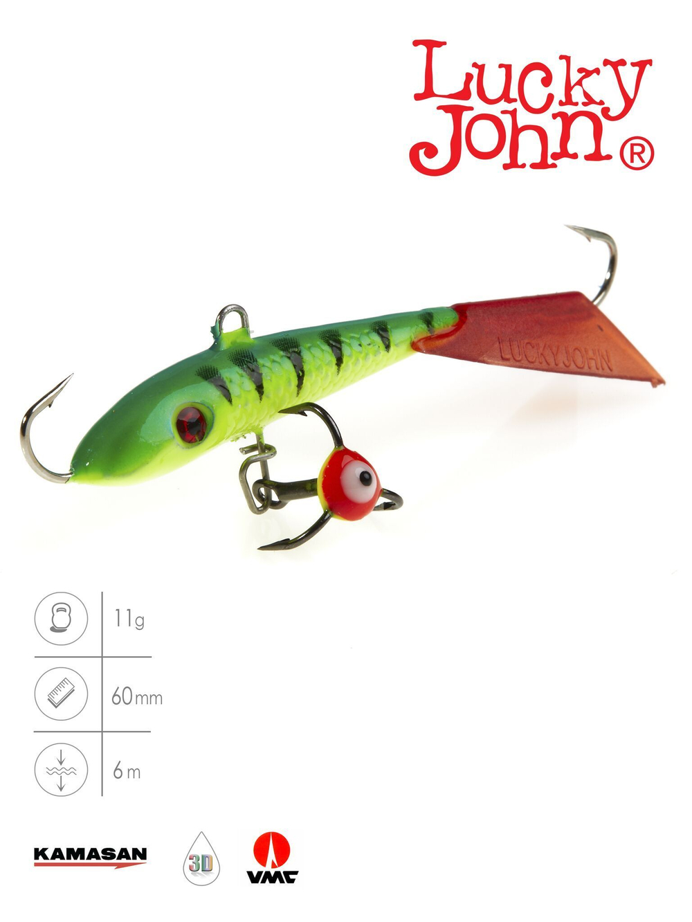 Балансир Lucky John FIN 3 с тройником 40мм/20 блистер