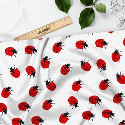 Ткань штапель божьи коровки