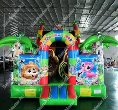 Коммерческий надувной батут "Мир сафари 2", 8*4*5 м