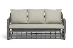 "Ницца" диван из искусственного ротанга трехместный, цвет серый