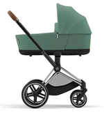 Коляска Cybex Priam IV Chrome Brown complete и автокресло Cloud G i-Size Moon Black Plus 3 в 1 Leaf Green