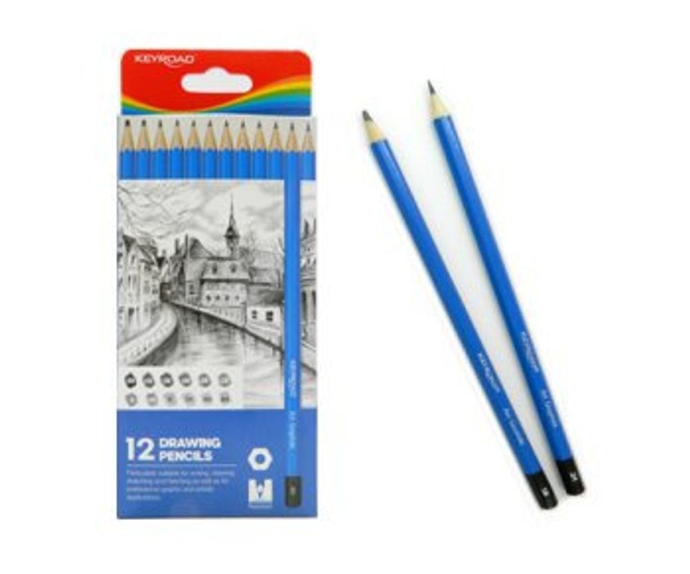 Карандаш чернографитный набор 12 шт. КЕЙРОАД (H-8B) (KR972271)