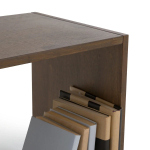 Полка ЭДГАР 70х28х35 см модульная из массива дуба цвет серый масло