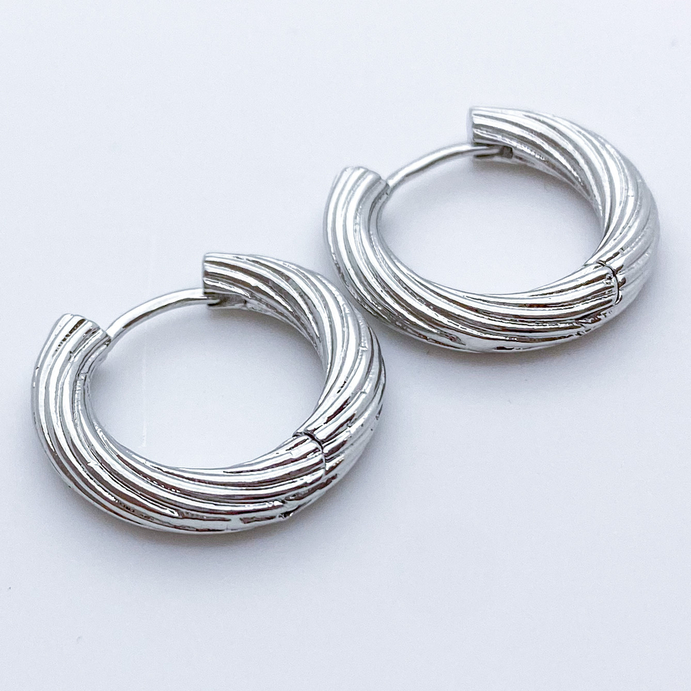 Швензы-кольца, цвет серебро, размер 21*4 мм, цена за пару