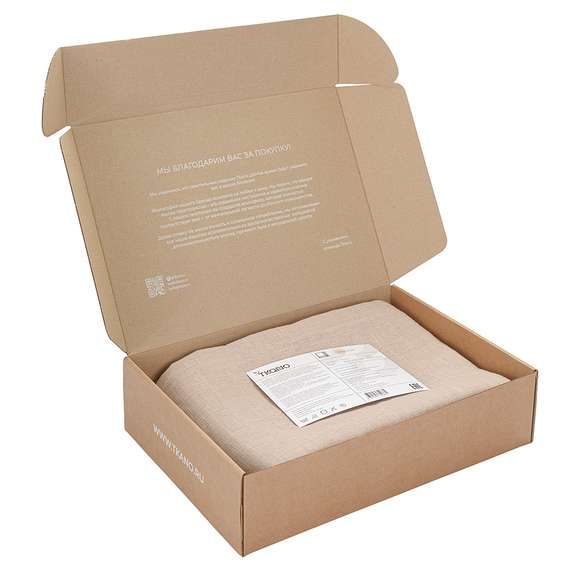 Скатерть из стираного льна бежевого цвета Essential, 150х250 см