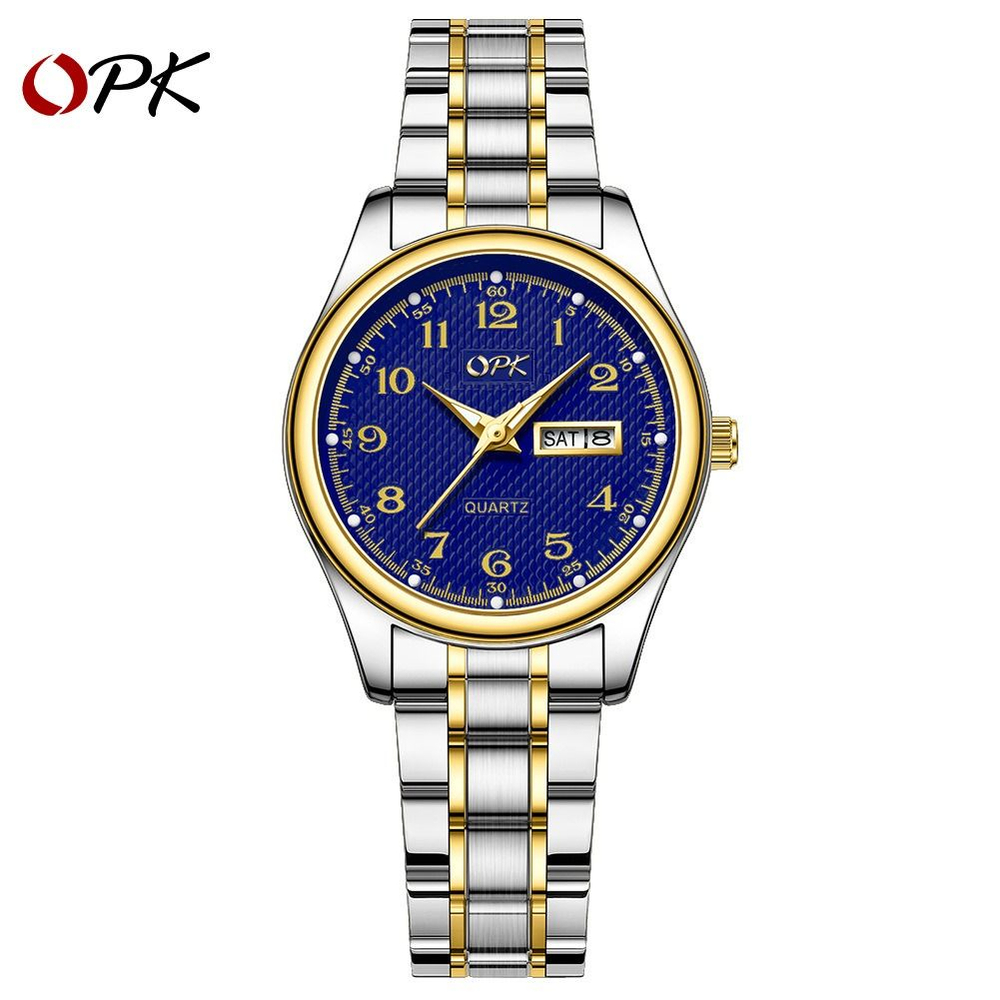 Часы наручные женские кварцевые серебро-синий