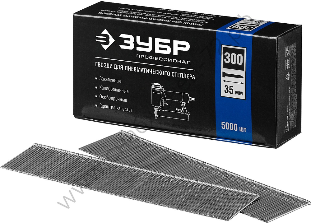 ЗУБР тип 18GA (47 / 300 / F) 35 мм, 5000 шт, гвозди для нейлера (31830-35)