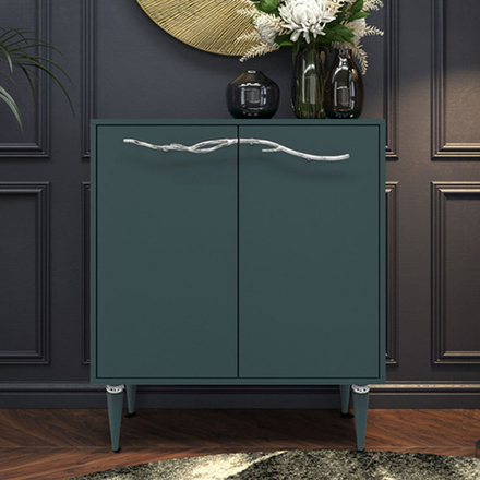 Комод Арт Колор matte Классик Сильвер с 2 полками Зеленый бирюзовый матовый